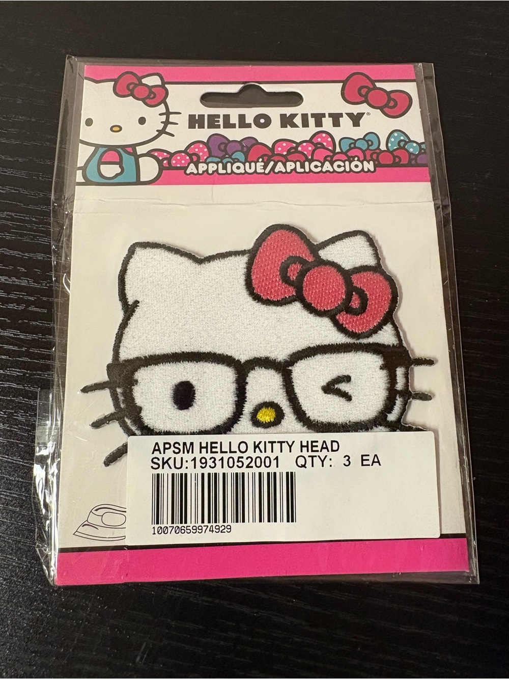 Hello Kitty Nerd Glasses Iron-On Applique Patch Sealed Sanrio 2017